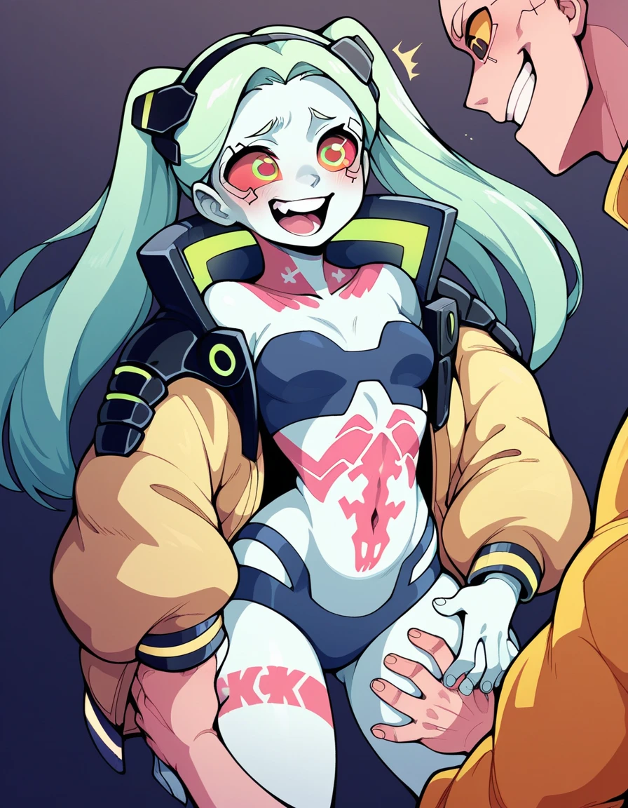 source_anime, voluptuous body,1girl,solo, extreme pleasured face, full body portrait, cowgirl position, excessive cum in pussy, penis in pussy, excessive cum, creampie, penis, sperm meets ovum fertilization picture, highly detailed, 8k, high definition, clothed, 1boy, fucking, man and girl having sex, huge penis, man grabs girls legs, impregnation, girl is facing torwards the viewer, visible breath, sweat, cum in uterus side panel picture, cum in uterus side panel, orgasm face, moan sounds, moan text, plap, plap noises, shoulder length hair, fully clothed, pov , pov viewer, man pinning down girl, girl pinned down by man, man grabbing girl’s thighs, Rebecca from Cyberpunk edgerunners, huge thighs,