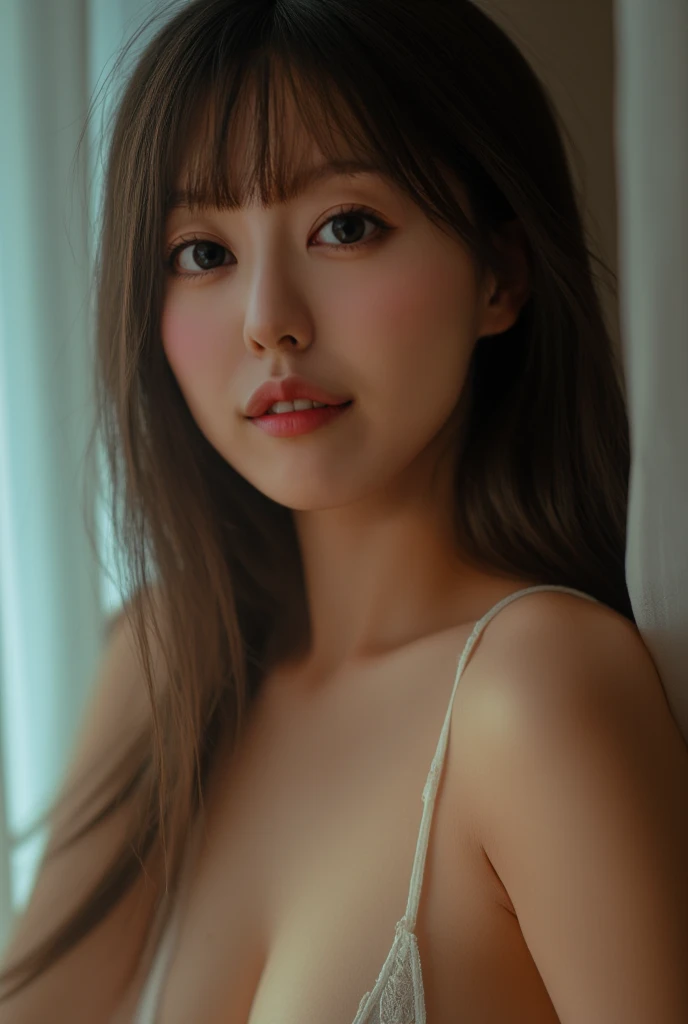 ((best quality)), ((masterpiece)), (detailed), perfect face, girl in pijamas, no top, small boobs