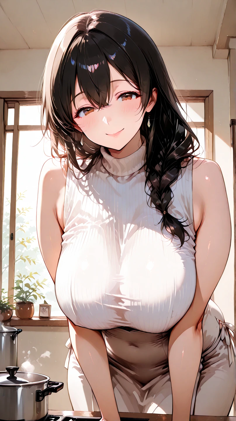 masuterpiece, Best Quality, Illustration, Ultra-detailed, finely detail, hight resolution, 8K Wallpaper, Perfect dynamic composition, Beautiful detailed eyes, off shoulders、Radiant hair、Medium Hair, Natural color lip, college aged、23years girl, (her room), A slight smile、Crouched figure, (Natural Large Breasts:1.5),((standing)), Cleavage, Exposed upper body:1.3, Beautiful breasts, ((see-through t-shirt)), (no skirt, no bottoms, Exposed panties), (Beautiful legs, Thighs), show panties, (frome below:1.5),