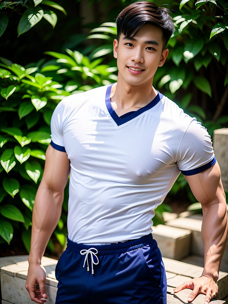 1boy, (Black Eyes), happy smile,Thai boy,18 years old,man hot nerd,young, very fat body, slender, fat body build, child-like,White Teenage boy,Close-up photo,full body photo ,RAW photo,male, shirtless, white background, amm mc outfit, very attractive, blurry_background, (high detailed skin:0.8), 8k uhd, dslr, soft lighting, HDR, warm light, high quality, film grain, Fujifilm XT3,pale skin, skinny, good lighting, very pale skin, light skin, model with attractive body,medium bulge and medium butts,(Best quality, 8k, Masterpiece). High Detail , superior quality, natural lighting, beautiful, sexy, correct anatomy, good composition,realistic shapes, realistic skin tones,Natural eyes,realistic eyes,looking up at viewer,vpl,realistic muscles,Realistic wrinkles on the skin,Realistic arms and legs,Realistic face,realistic hair,Make a sexy and seductive face, Clear Focus: 1.2, Perfect Body virile: 1.4 , Slender Abs: 1.2, Highly detailed face and skin texture, detailed eyes, double eyelids, big upper lip, man focus,amazing composition, front view, HDR, volumetric lighting, ultra quality, elegant,Post a erotic photoshoot,Realistic pose,detailed hair,full body,Fujifilm XT3 photorealistic art by midjourney