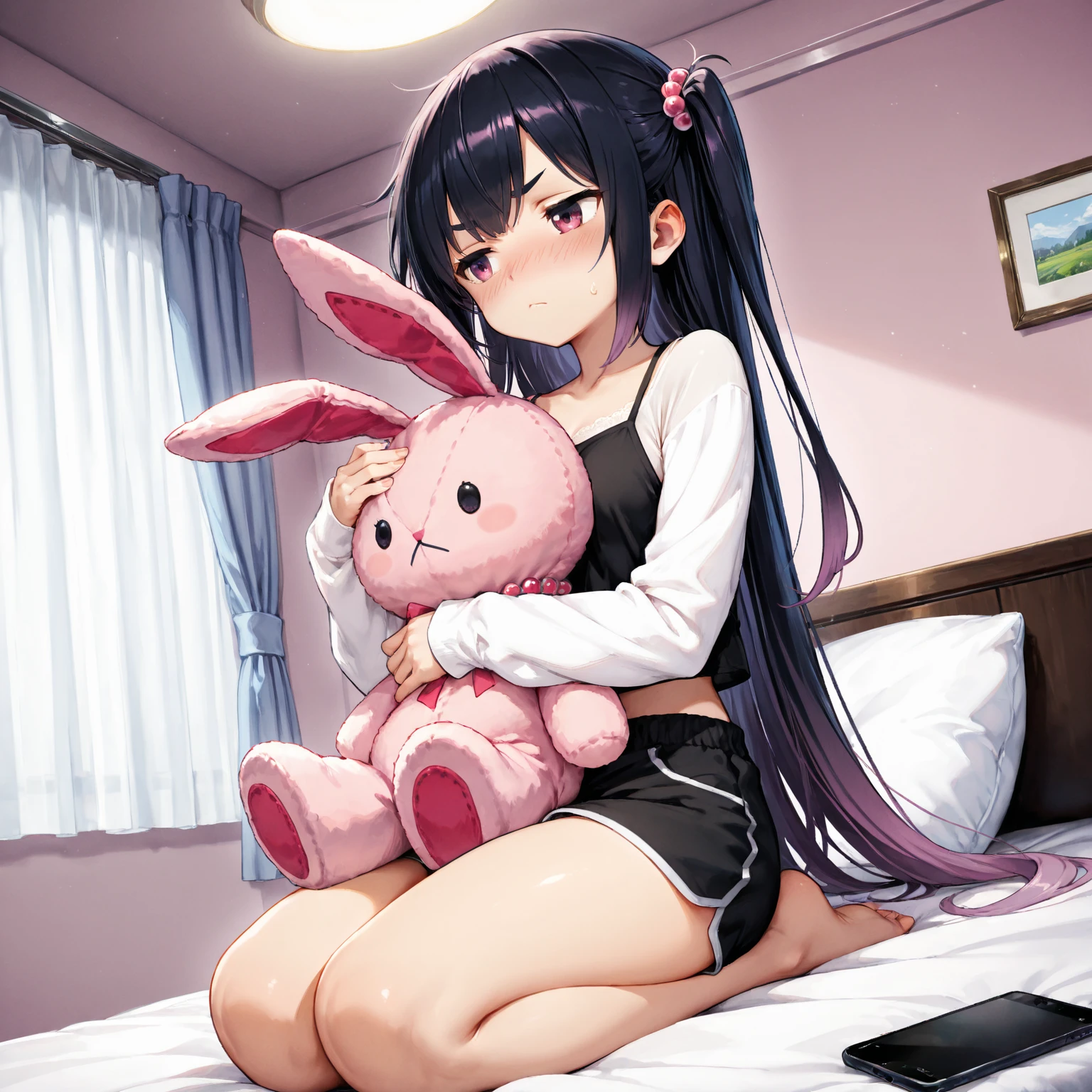 
masterpiece, best quality, highres, 1girl nene red eyes, white dress sailor collar puffy sleeves , imminent penetartion , , penis , ass , no panties ,lying, on back, spread legs, pussy, nipples, anus, navel , ass , open legs , tight pussy ,blush , rolling eyes , pantyhose