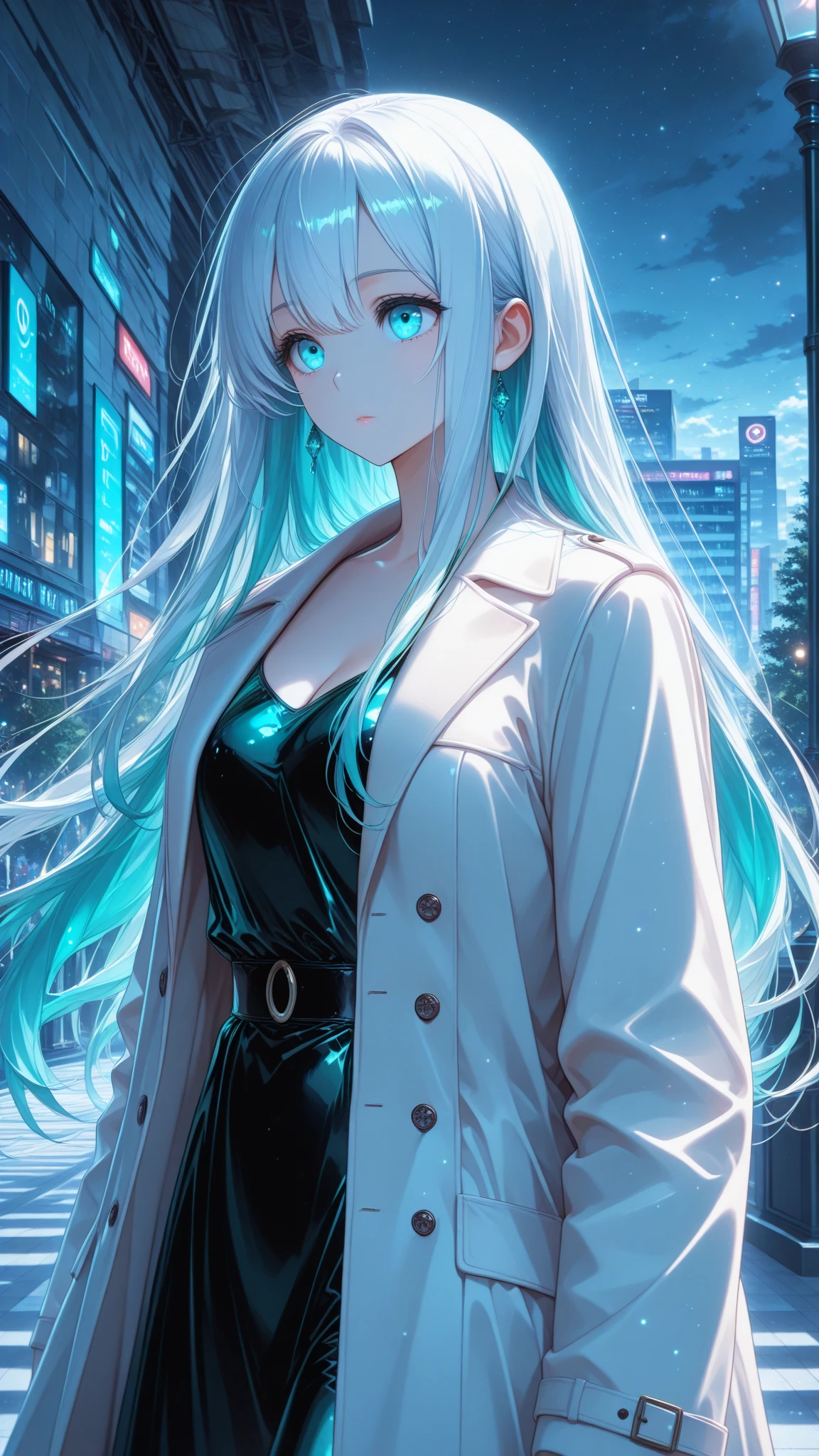 Woman Light blue hair Blue eyes Rain