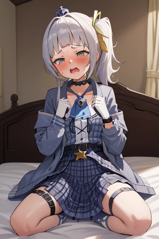 beautiful, (masterpiece), best quality, (extremely detailed face), extremely detailed eyes, perfect lighting, OverallDetail, detailed, deep skin,textured skin,
, <lora:paimon:0.8> ,paimon gi, single thighhigh, open mouth, white dress, scarf, thighhighs, halo, long sleeves, boots, hair between eyes ,white hair,
sexshop, holding condom, looking at condom, (full-face blush:1.2) , (embarrassed:1.2) ,