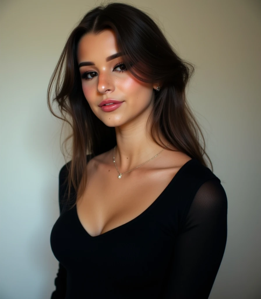 fou détaillé, 8k ,femme grise , yeux , cheveu boucler, corps complet, visage joyeux, souriante, lèvre fine, collier, corps complet, collant noir, haut du corps ((photo de tout le corps)), (((photo de tout le corps))), ((bas jusqu&#39;aux genoux)) et des talons hauts noirs, elle est standing in a well lit modern room, pris avec, Objectif Canon 85 mm, qualité extrême, maquillage épais, très haute qualité, ((Sourire provocateur)), (capter la lumière dans les yeux), se tient en toute confiance à l'objectif d'un F1.8 caméras. À l’intérieur d’un gratte-ciel parfait à Manhattan. Sa silhouette nue  détaillé. Pantalon en cuire UP et corset court qu&#39;elle porte, clivage, Gros seins,  Avec un regard séduisant par-dessus son épaule, Sa silhouette est vêtue de talons hauts leather. La perspective élevée de la prise de vue, la regarder de haut, améliore le réalisme et la complexité de chaque détail, donnant vie à son équilibre et à sa beauté. Détails complexes, très détaillé, netteté, peau détaillée, réaliste skin texture, texture, Yeux détaillés, Haute résolution, chef-d&#39;œuvre, meilleure qualité, Professionnel, 4K, extrêmement détaillé, Photo_\(ultra\), photoréaliste, réaliste, Post-traitement, détail maximum, rugosité, vrai vie, ultra réaliste, photoréalisme, la photographie, 8k euh, la photographie