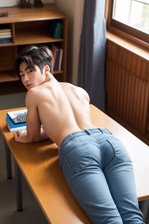 young man, 2, Good looking, Looks like a Korean actor, หน้าตาเหมือน K pop idol, ใบหน้าhandsome, white skin, small mouth, Slender face, detailed face, very short hair, well care hair, teeth not shown, handsome, Confident eyes, fit, Broad shoulders, have abdominal muscles, naked, naked, Sitting with legs apart, Open your legs in a V shape., butthole exposed, Inside gigantic bright and clean airport’s body examination room as a background, bright, outdoor, likes to show off his penis, clearly shows the penis, There was one decent sized penis., Don't feel embarrassed., Was gangbanged for taking pictures, Slut, Shameless, exhibitionist, pose like prostitute, act as shameless nude model, expression of ecstasy/orgasmic, natural light, both eyes are the same, muscular, perfect eyes, nipples showed, penis exposed, Global illumination, tall, full body, tiny waist, soft light, dream light, digital painting, extremely detailed CGI, HD, 8k, 4k background,
