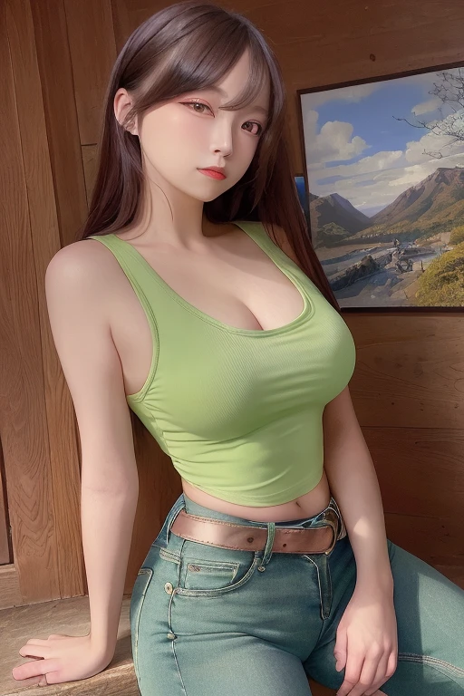 (Top Quality, 4k, Masterpiece: 1.3), Beautiful Woman, Female 1 (Breasts, Attractive Body: 1.2), Abs: 1.1, Dark Brown Hair: 1.1, (Wet Body, Wet Body: 1.2), Ultra-Detailed Face, Detailed Lips, Detailed Eyes, Double Eyelids, Campsite, Sneakers, Chibi T-Shirt, Mini Skirt
