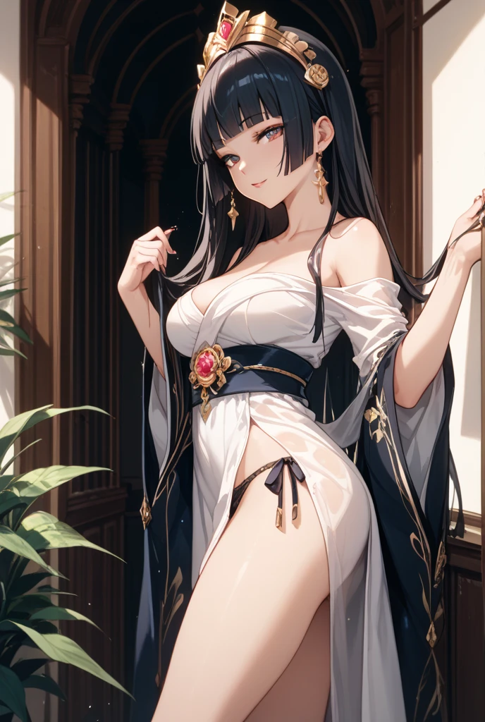 quality、image quality、tmasterpiece、girl ((Sixteen years old、best bust、medium chest circumference、obsessed、Sexual suggestiveness、sexual teasing、lacivious pose、Lie flat,silver slightly curly hair、slenderness、Grand canyon、Silver blended transparent Hanfu matching)）、high high quality、beautiful art、Background with((luxury hotel、Night view windows)))、on top of bed、visual art、depth of fields、Diamonds adorn clothes，Sparkling，Full body lesbian