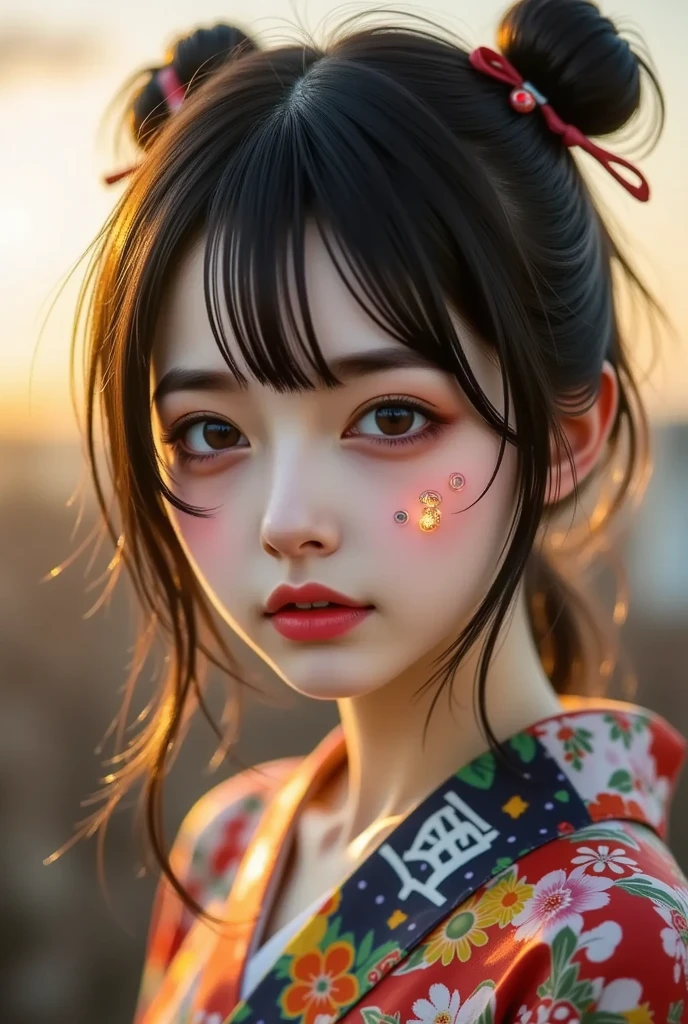 1girl in, surrealism, Cubist Futurism, pop-art, Verism, Motion Blur, spark of light, depth of fields, Backlighting, nffsw, Anatomically correct, Textured skin, awardwinning, 8K, masuter piece,1 girl in、10yaers old、cute little、Beautiful fece、(The thighs are raw)、Geta、独奏、A detailed face、(A short yukata with visible legs)、(Beautiful see-through yukata)、delicate patterns、beautiful neck、A smile、no-bra、FULL BODYSHOT、sparklers、the complex background、Night Downtown、natta、(ighly detailed:1.2)、sparklers:1.3、(Pose representing happiness)、(Night fun)、(Happiness)、(Top happiness)、(Bright atmosphere)、spark of light、glint、Lots of sparks、Laser beam、A detailed face、