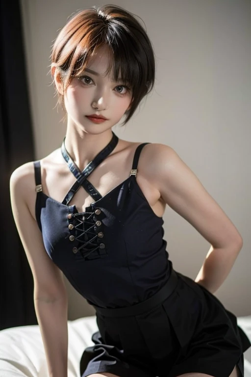 Top-quality Realistic,Official art,Highly detailed CG Unity 8k wallpaper,ultra-detailliert,hight resolution,Physically-based rendering,Magnificat,finely detail,masterpiece,Best Quality,ultra detailed, Face Light,Mature beauty,Beautiful girl,1girl,moist lips,sexy lips,Sexy smile,Gentle smile, 20 years old, Beautiful bare skin,Smooth bare skin,(Beautiful and radiant skin), big well-shaped breasts, beautiful cleavage,beautiful Mature body,swept bangs,(Medium hair:1.3), beautiful detailed eyes,model shoot style,Japanese Idol, Half-body,(In the Shopping mall:1.2),((sitting on the bench seat Near the entrance)),BREAK,nsfw,((Bondage Gothic Maid:1.3)),BREAK,(Heart shaped necklace),(Triangle ornament earrings),BREAK, (gentle smile like a goddess),looking at the camera,shoot from below,seductively posing,(Extreme close-up), sitting, indian style, (show pantie),shoot from front