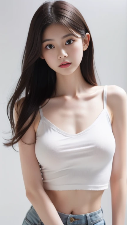 Quiet,Light makeup,Sexy,Peerless Beauty,Intellectual,clavicle,Neat long hair,Black Hair,Delicate face,Exquisite facial features,Natural expression,Natural eyes,sexy pink sports shorts