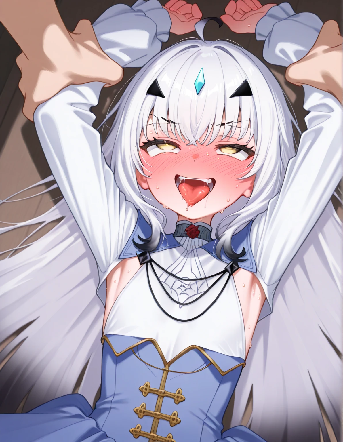 uma imagem de desenho animado de uma mulher com seios grandes e uma gravata, Oppai, seios grandes!!, com seios grandes, seios grandes!, Seios cobertos e SFW, peito para cima busto tiro, SFW seios enormes, seios grandes, menina anime sedutora,ahegao