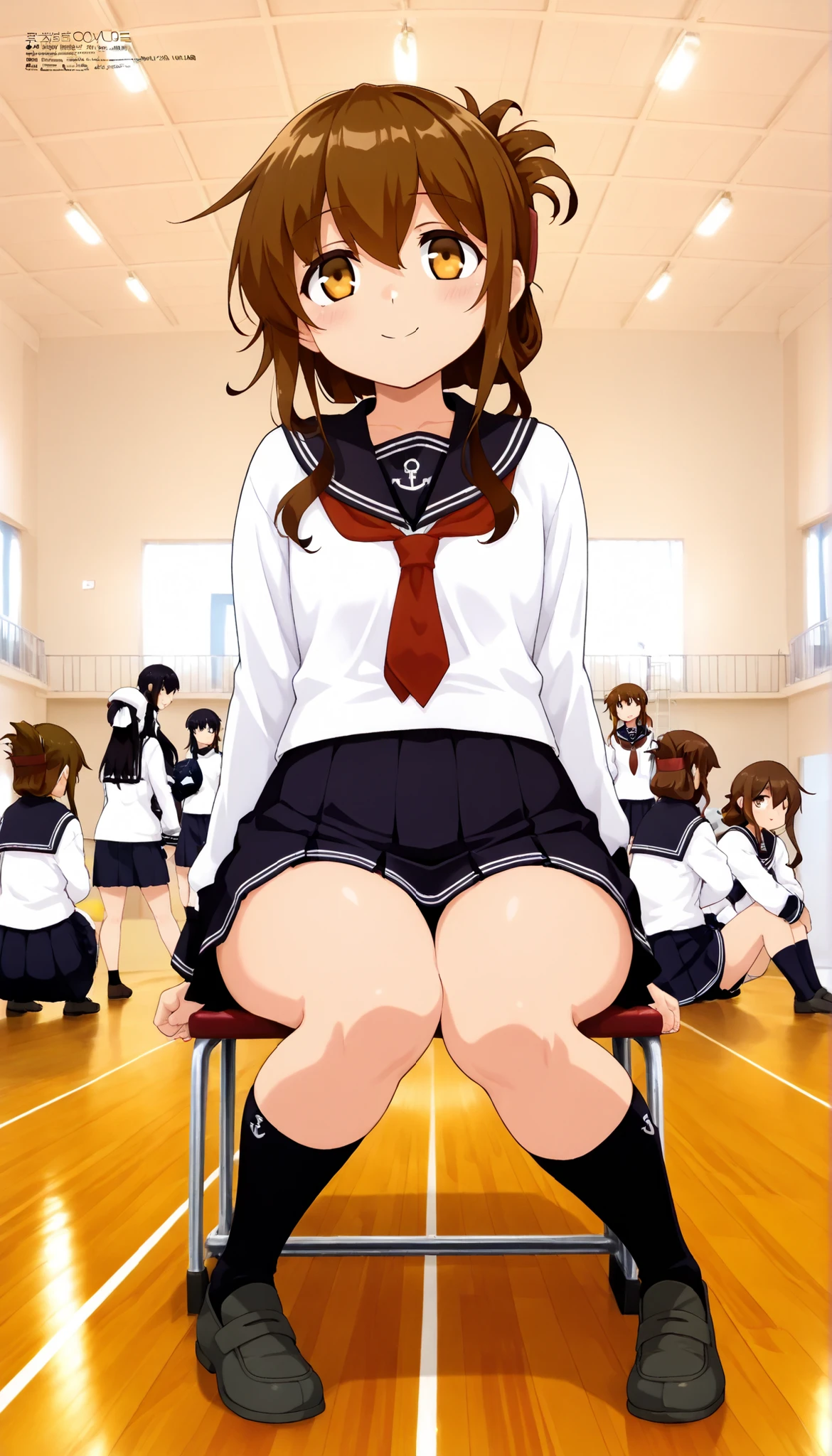 Maki Nishikino、lovelive 、One Girl, Surrounded by lewd high school girls、女性のcrowd、Five Fingers, mini skirt, Looking down at the viewer,, Highest quality, Focus on the thighs, Dynamic pose, smile, blazer, blouse, Black panties, Stylish pose,My thighs and groin are steamy 、crowd、Big 、Big Ass、Thick thighs、The woman feels sexual arousal