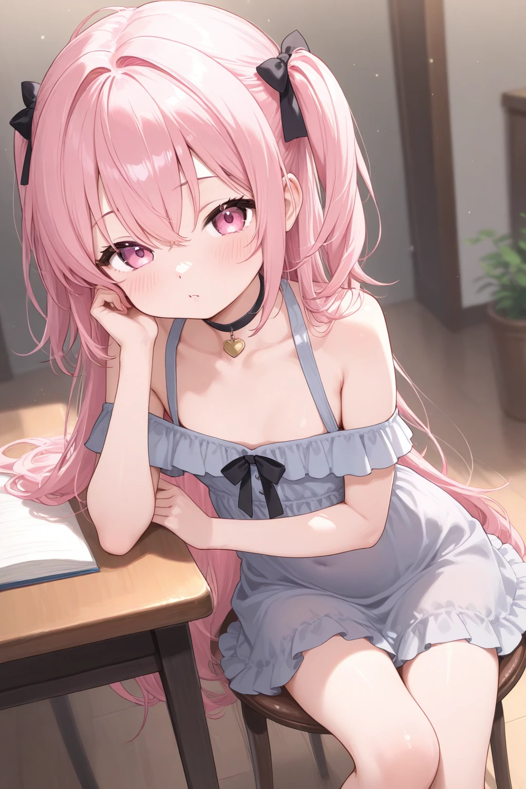 Highest quality、Ultra-high resolution、Fae, a fairy in human form、Juvenile figure、((Delicate, transparent wings on its back))、Long straight hair with a center part、Pink Hair、Big pink eyes、(Round Glasses)、White flower hair ornament、Pale pink dress、Puff sleeve design and knee-length skirt、Over the knee socks、Sit on the bed、Slim figure、Plump breasts、Elf Ears、Embarrassed look、Photorealism、Low angle shot:1.5、(M-shaped foot:1.4)、((Showing her panties:1.5))、Right hand touches chest、left hand touches panties、((Hidden camera depiction))、Sexy look、((pink silk panties))、((Panties close up:1.4))、detailed、(PurerosFace_v1:0.008)、eyeliner、cheek、Embarrassing、shine、Glossy lips:1.4、impatience、fear、Shiny、Panty Appeal、Panty Up:1.3、blush、Are crying、Crying face、Open your knees、Spread your legs、Disheveled clothes、Change of clothes、Bedroom、解剖学的にAccurate human body、Perfect Arms、Perfect hands、Perfect Fingers、Perfect Legs、Accurate human body、High quality digital art