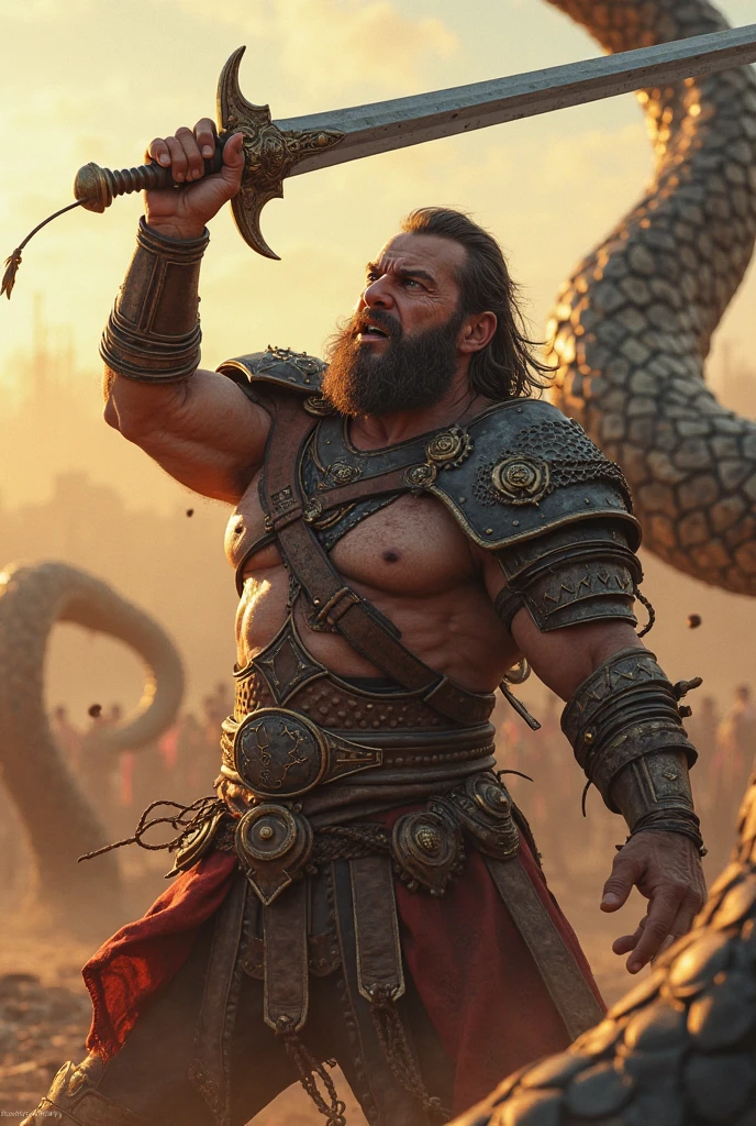 After a fierce battle, Hercules finally defeated Hydra and buried his immortal head under a huge rock. 