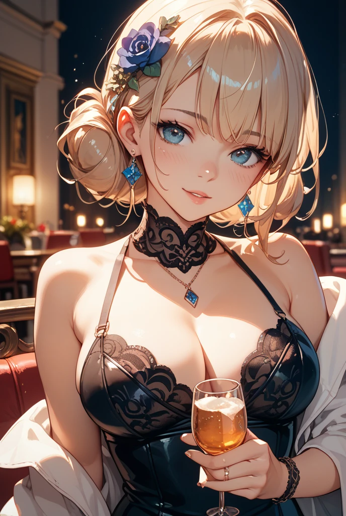 (sit next to:1.5, pov:1.3), Accurate human body、Detailed people、Correct five-finger、4K - ultra-vivid、highest quality, masterpiece, Ultra-high resolution, Detailed Background、The perfect background、　　　　　　　　　　　　　　　

(((Oily skin,Sparkling Skin、Realistic skin texture、Detailed beautiful skin、Shiny skin、Slimy skin、Glowing Skin、Shiny skin)))、

((Golden lighting、seductive face、Ecstatic、sexual excitement))

Full Body Shot, Low camera angle, Perfect face and eyes、

(gyaru:1.2, Cream yellow short ponytail hair:1.8, Black skin:1.5), ((Big Breasts)), (Night dress、split dress、Red dress :1.5、blue eyes、Pink Lip Gloss:1.3), (nightclub:1.1, Night lounge:1.1, Drunk, drink alcohol), kurogyaru, A large black sofa 、Young cute gyaru, 