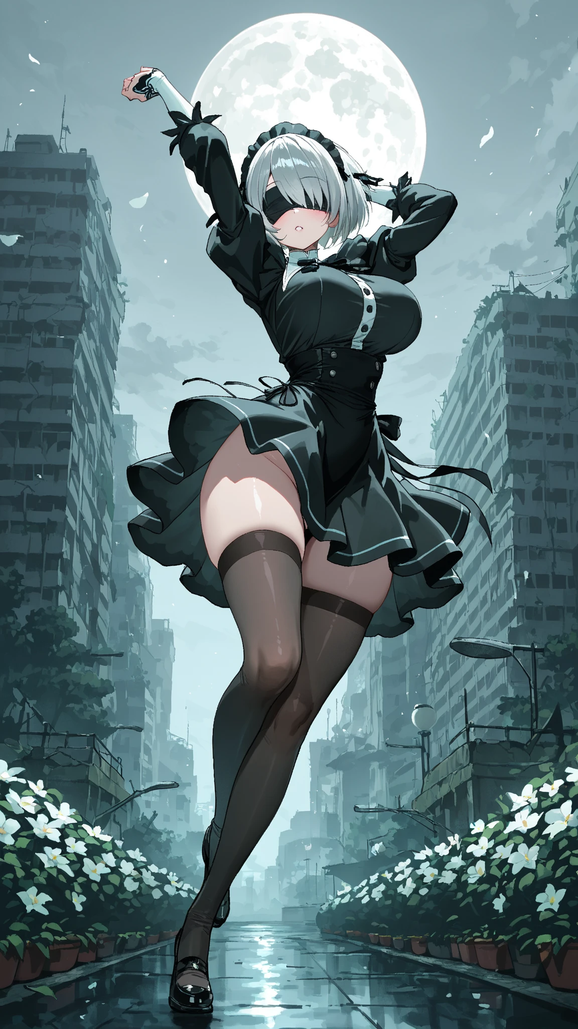 (1girl:1.3), Masterpiece, Best quality, amazing beauty, [[3D]], 4K, absurdres, finely detail, super detailed eye, perfect anatomy, official art, cinematic lighting, BREAK, A playful girl resembling an old umbrella with one large eye and a long tongue. She has a single leg and bounces around happily.