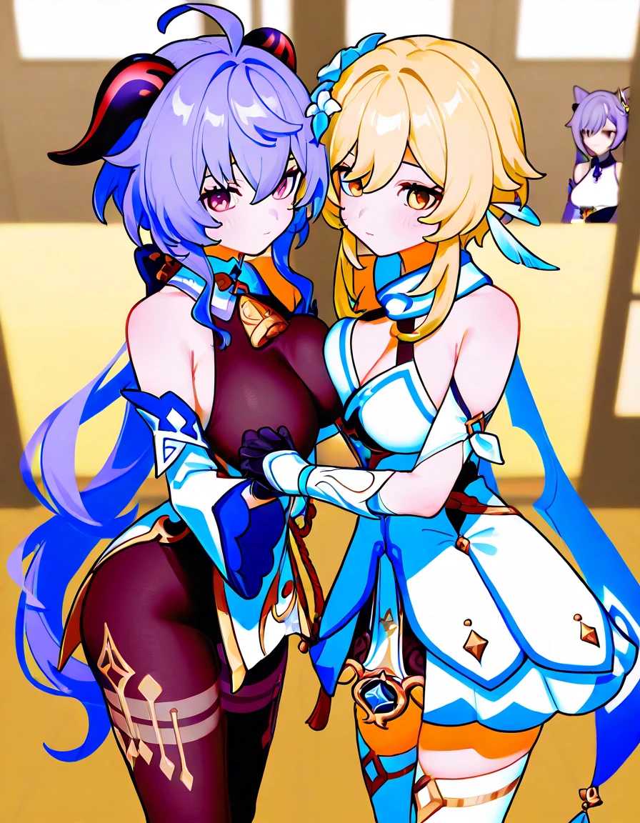 Very detailed,Pieces fly, Highest quality, Anime Images, Anime style etc.., Hired \(Genshin Impact\), Sit at the table, View from above, smile, 1 Girl, Twin Horn, ticker,Fits your body type, I can see the pussy , blush, Colorful pastel fantasy,Sexy pose,Very detailed background,Nice views,Beautiful and beautiful scenery,((Very detailed landscape)),Incredibly high quality,Night Sky