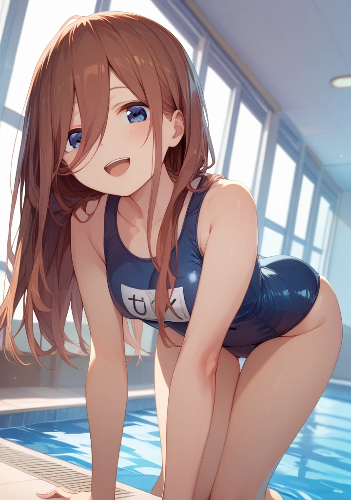 pieces fly、masterpiece、highest quality、Super detailed、High resolution、High resolution、8K portrait、High resolution CG of Unity 8k wallpaper、unity 8k wallpaper、cute:1.5、slender body:1.5、Highly detailed CG unity 8k wallpaper、realistic、real person、cute、 portrait photography、shiny skin、High resolution、brown hair semi-long hair、(16 years old:1.2)、(1 girl)、(school poolside:1.6)、((navy blue school swimsuit:1.4)),perfect face, seriously, (blush:1.5),((tits topless:1.5)), (midium breasts:0.8),(((I have nipples))),((Orgasm in the vagina:1.5)),(take a pose:1.8)
