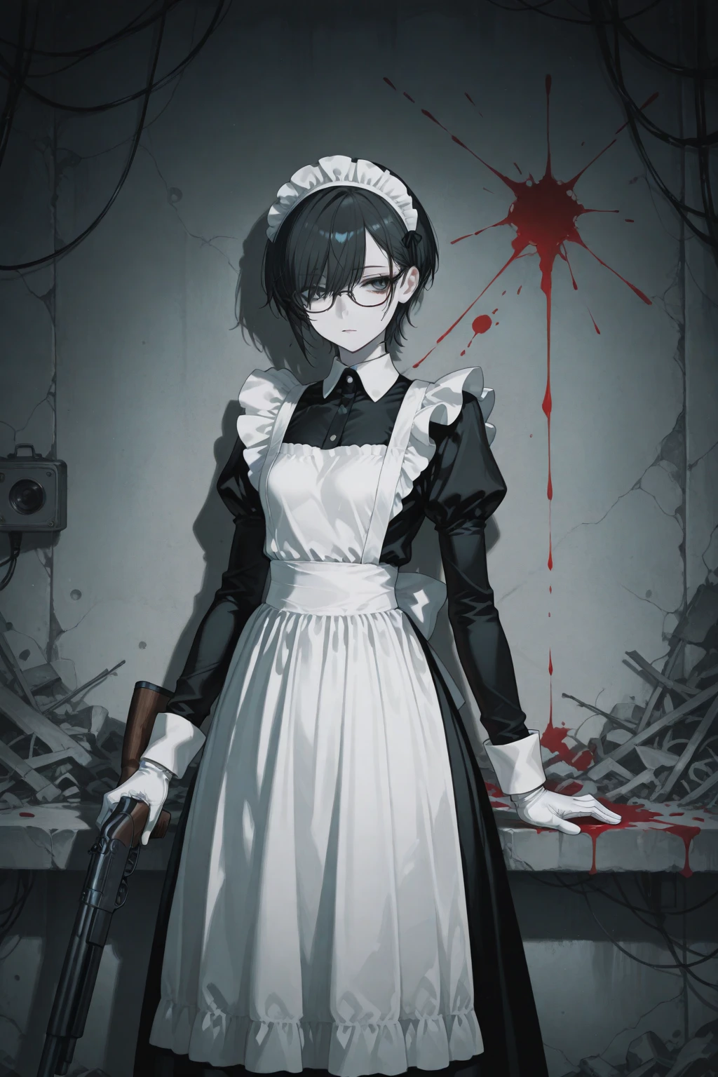 Hell hospital, mutated, evil nurse, female creature, blood soaked,
