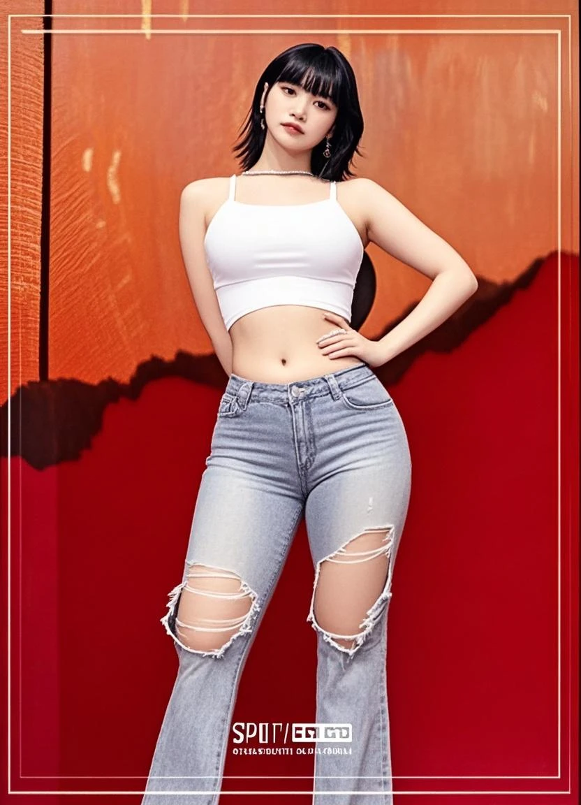 a beautiful woman with cat ears, cyberpunk girl, plump curvy body, oversize tees, casual denim shorts, high thighs, neon lights, detailed face, intricate hair, hyper-detailed, 8k, photorealistic, cinematic lighting, vibrant colors, conceptual art