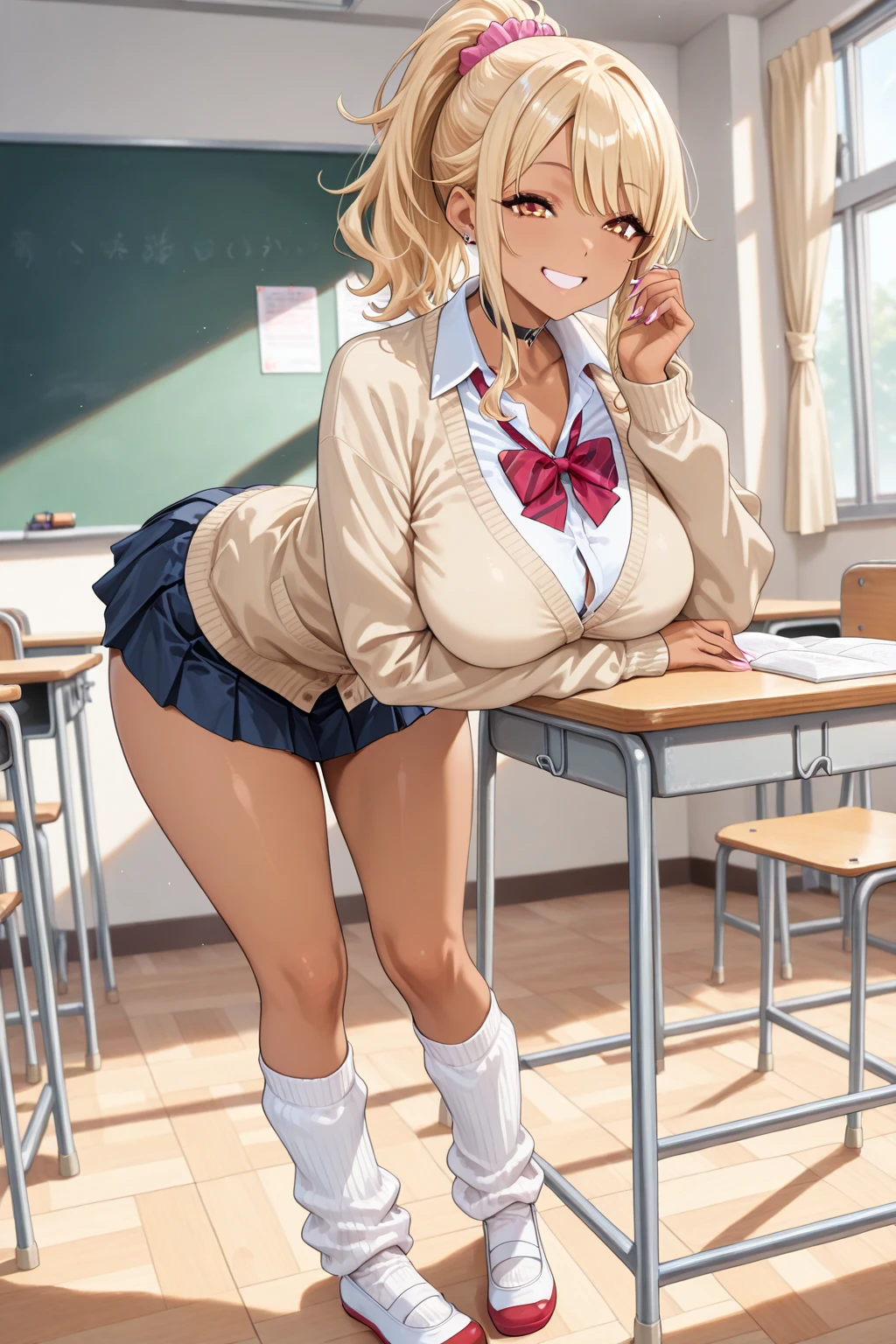(((Spread your legs、光沢ofある下着))、(((Emphasize the crotch、Sexy panties)))、Highest quality, 8k, masterpiece :1.3)), whole body, Sharp focus :1人of少女,光沢ofある肌,Sexy pose,Highest quality,Tabletop,shape,Very delicate and beautiful,Hmph,8k壁紙,wonderful,In detail,Official Art,Very detailedなティッカーUnity 8k壁紙,Unbelievably ridiculous,Large file size,Very detailedな,High resolution,Very detailed,Beautiful detailed,Realistic,X-ray,The queue is full(of,(((Uniform Blazer、mini skirt)))、(((Big Breasts、blonde)))、(((School、classroom)))、Stand upright、胸of谷間 , (Sexy Underwear、mini skirt)、((金色of髪、Dark Skin))、Uniform Blazer、exy pose、Hairstyle: short hair、both hands、Black gal(Dark Skin:1.2)