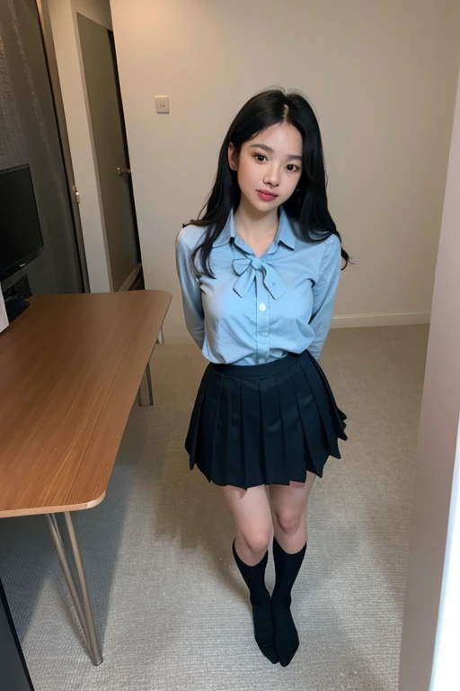 ((Highest quality)), ((masterpiece)), (Familiar), Perfect Face,Japanese,9 years old,girl,cute,(Primary school students:110%),Private elementary school,uniform,Short sleeve blouse,Checked mini skirt,school bag,In the classroom,(Top-down angle or (upskirt:40%)),(skirt lift:50%) & (Checkered skirt or (Shaved pussy:95%)),(世界で一番cutegirl:1.1),(Sometimes the young nipples are pumping:60%),(((Inserting a transparent dildo into the vagina:120%)))
