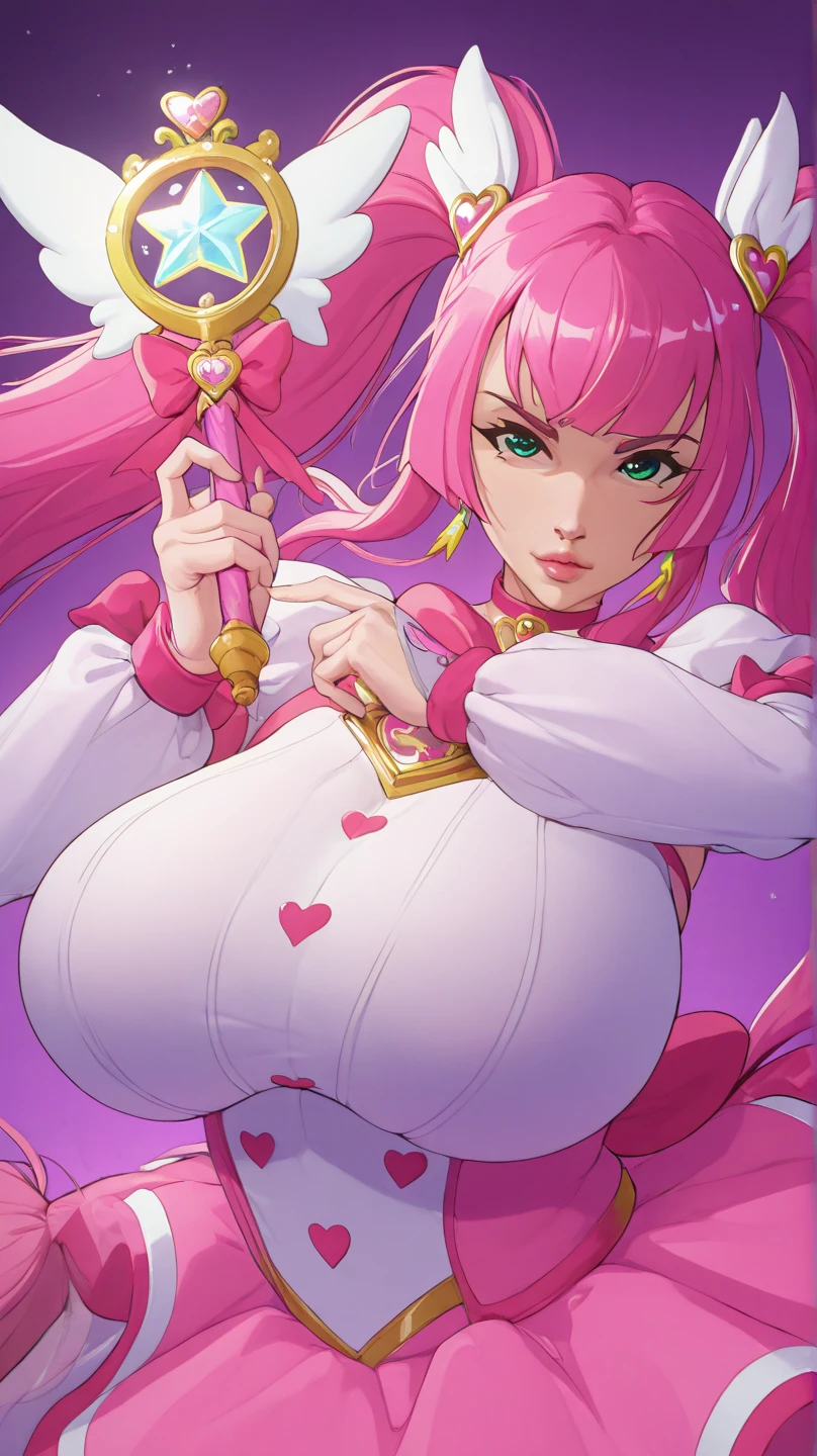 (masterpiece, Highest quality:1.2), One girl, alone,Are standing_Split,
(Perfect Anatomy)、Mastepiece、Ultra High Quality、 8k、masterpiece、Highest quality、Ultra-high resolution、Maximum resolution、Very detailed、Professional Lighting、anime、woman、thin、so beautiful、Highly detailed eye、Highly detailed face、Golden earrings、Pink Hair,、Pink eyes、Detailed costume patterns、Big breasts、Blue jewel on chest, makeup, eyeliner, eye shadow, pink cheek, pink lips, upper arm pink armor, white leotard, pink pattern, full body, magical girl, Angel Girl, Are standing, pink thigh high stockings, white super long boots, pink gauntlet, high heels, blunt bangs, Hime cut, bridal hair accessory, paladin robe, camel toe, standing position, hug from front, vaginal sex,