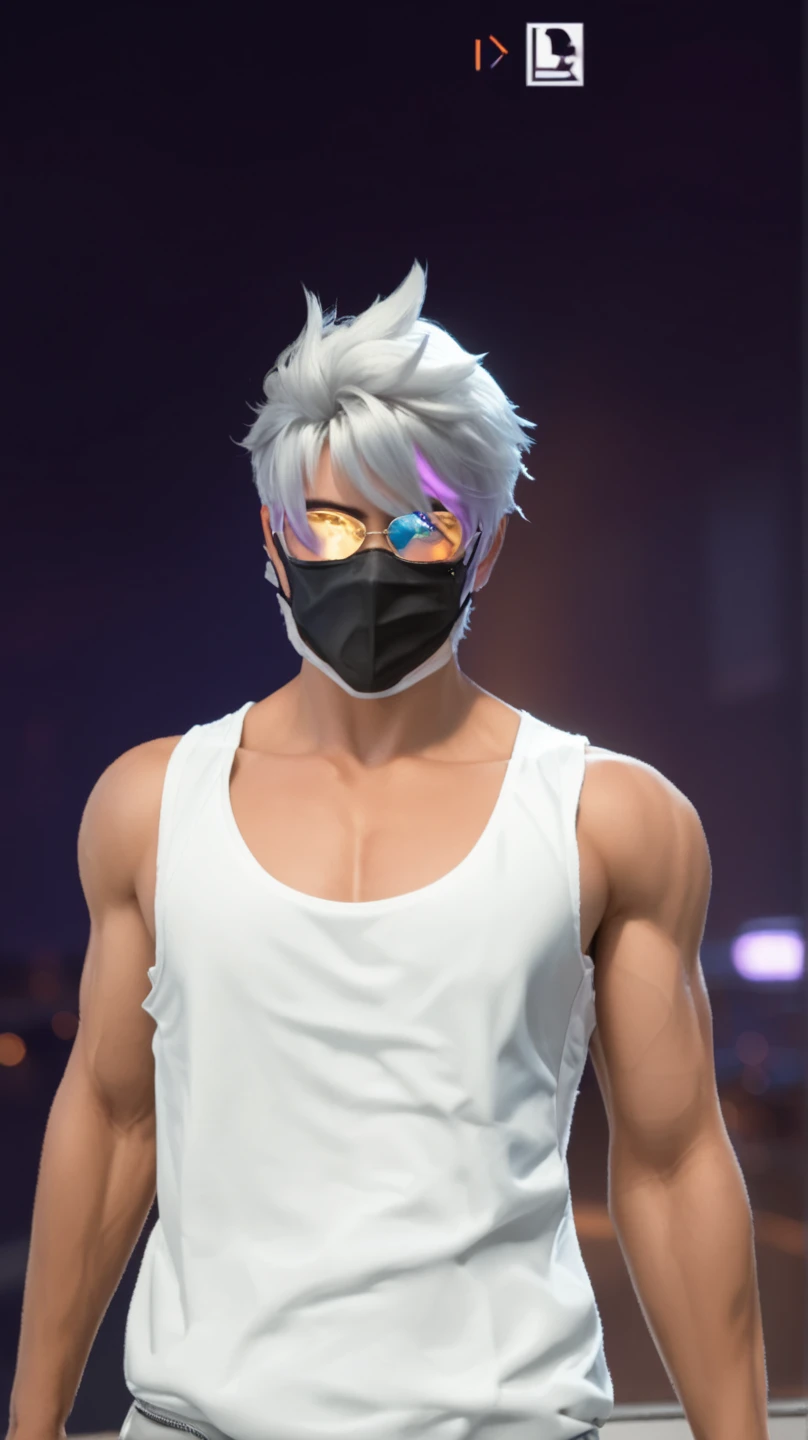 (obra-prima, melhor qualidade: 1.2), solo, foco masculino, 1boy, motosserra, motosserra, dentes afiados, boca aberta, tongue, camisa de colarinho branco, (sangue_na_roupa:1.2), gravata preta, black pant, Standing on a pile of corpse, cyber punk(in possible attack)