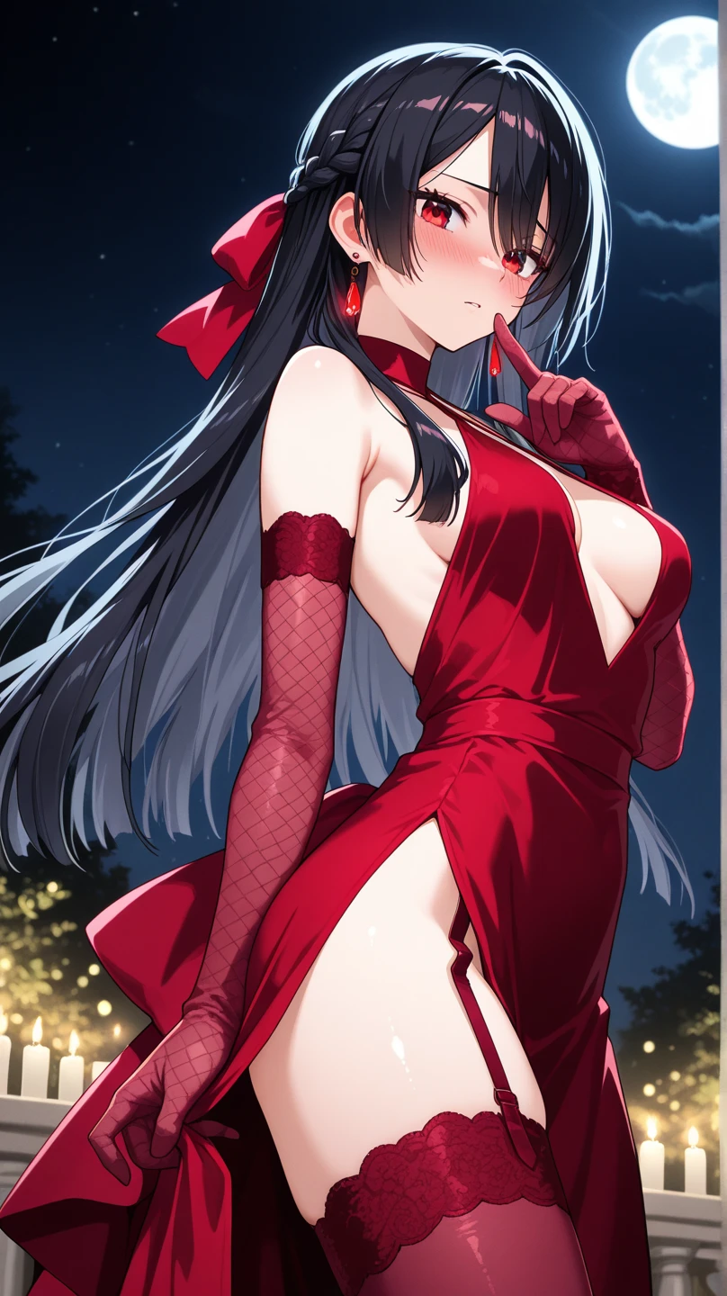 (Highest quality). (Super detailed). (One girl), View the viewer. (Detailed Background). Beautiful and fine details. Delicate and beautiful face. (High saturation), Big breasted, Saggy breasts, Sexy Lingerie, whole body, Long legs, (((Huge breasts))),