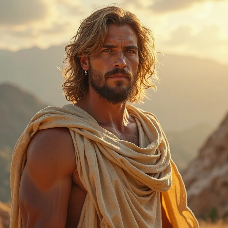 create images of an ancient man who is like a door from heaven recieve blessings from heaven