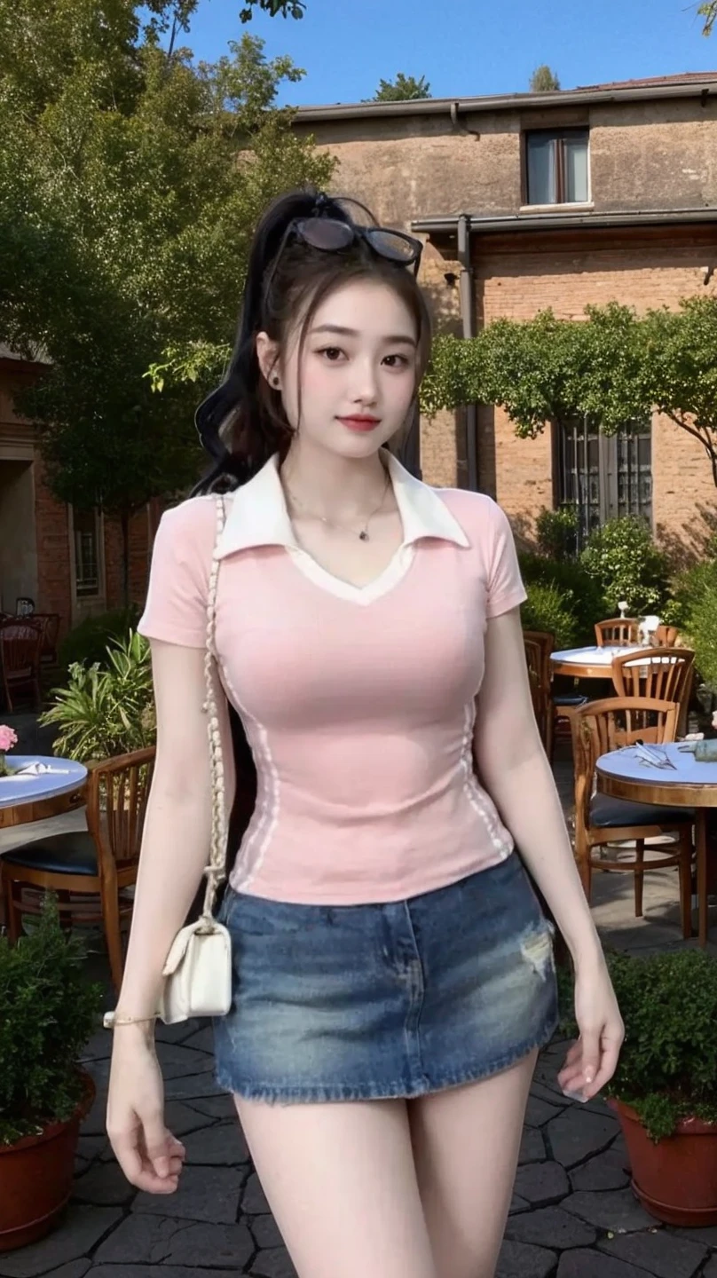 Masterpiece: 1.2, Best Quality), Realism, (Real Pictures, Intricate Details, Depth of Field), (1girl, Solo), Makeup, Lips Apart, High Detail, Perfect Face, (Huge Breasts: 1.4), (Skindentation), ((Slender Legs)), Wide Buttocks, Thin Waist, Tall, Coral Lips, Long Hair, Dark Eyes, ((Haruko Akagi, Red Basketball Suit, Denim Shorts)), (Sweating: 1.2), (Wet), Sexy, Blushing,