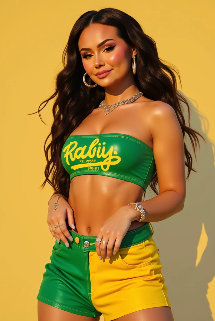 arafed woman in a yellow bikini and a black hat, in yellow bikini, in a yellow bikini, model bikini, cute bikini, tiny bikini, is wearing a Swimsuit, Swimsuit model, wearing two - piece Swimsuit, 2 4 year old female model, bikini with straps, delicate figure in shape, slim girl model photo, Swimsuit, Beautiful bikini model, Swimsuit, (Best Quality, realist, high resolution, HDR:1.2)
