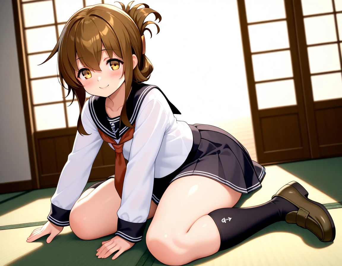 highest quality,((2 girls:1.5)), (cardigan)、eight-headed body, Put your knees on your chest:1.5, ((high school student)), ((classroom:1.5)), (White panties:1.5), Brown hair