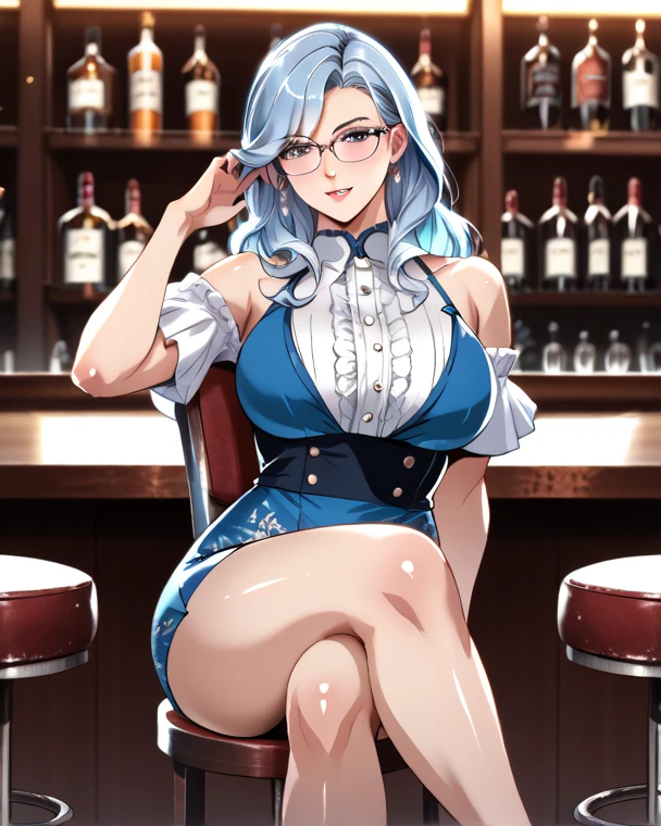 (Highest quality, 8k, masterpiece :1.3),Kaede Higuchi,vtuber, One woman,,Silver Hair,nsfw,,Voluptuous body,Armlock,Sex with an invisible man,M-shaped legs,