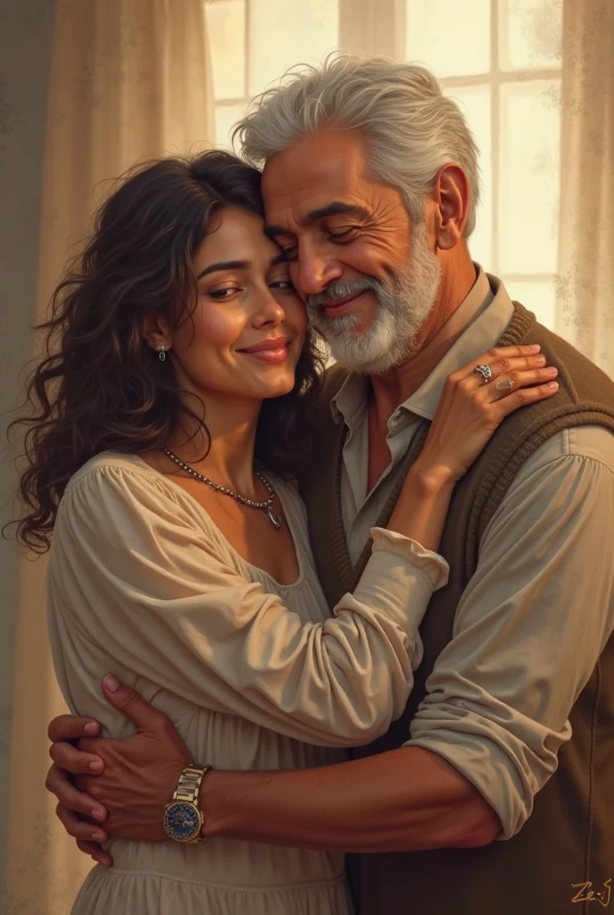 Gizem looks at her husband