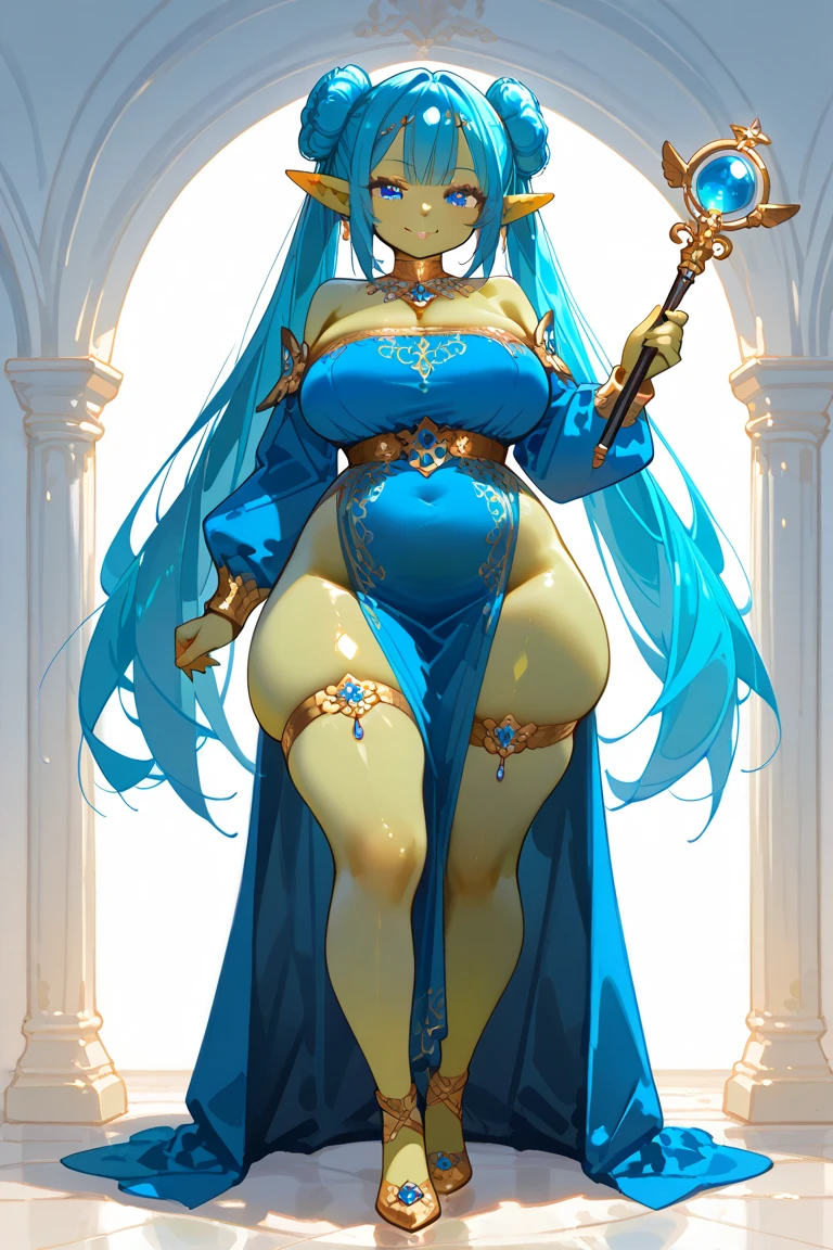 ((best quality)), ((masterpiece)), (detailed), one prussian blue coloured dragon,massive boobs,massive ass ,wide hips,full body view,slave choker