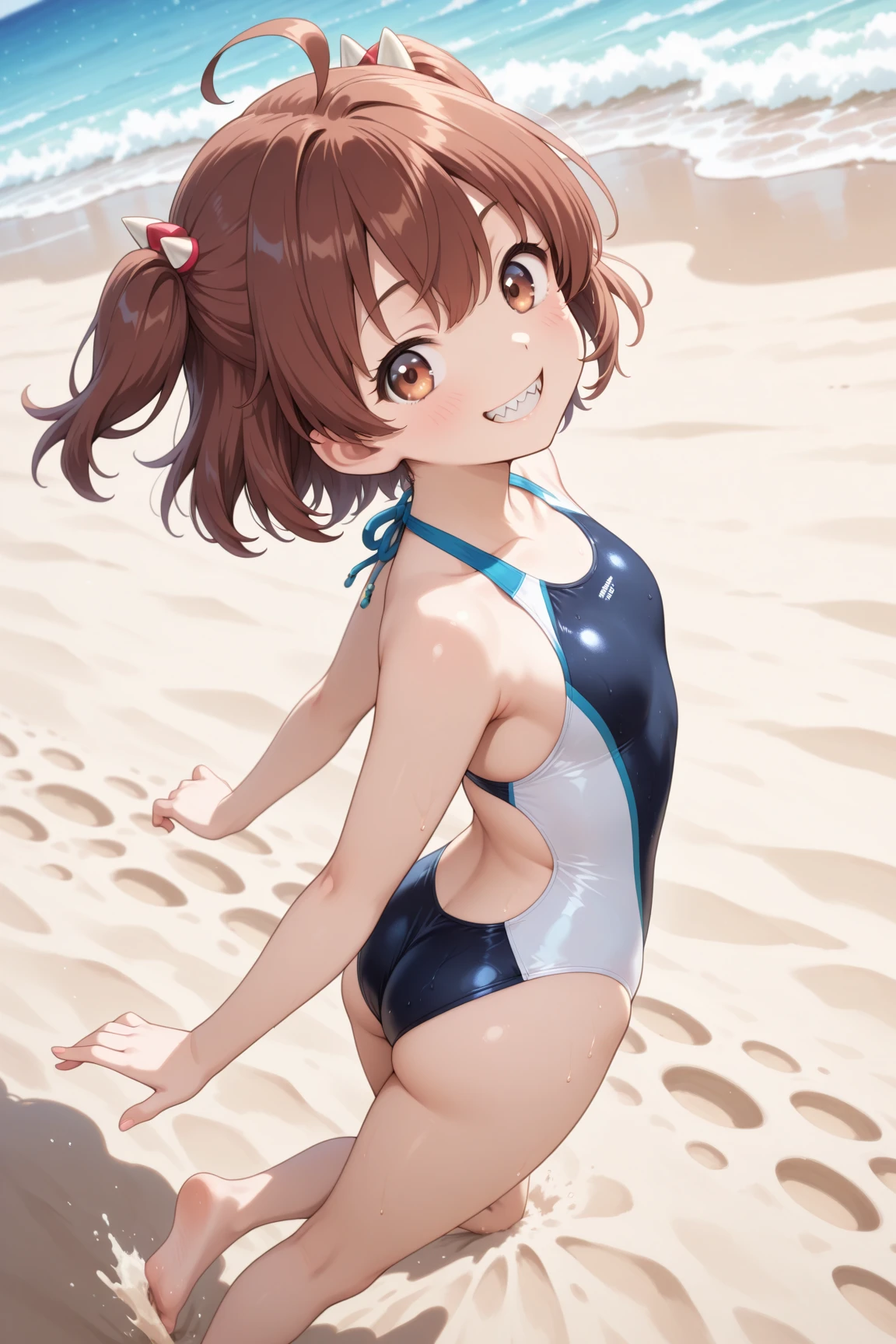 Reimu Hakurei, (Brown eyes:1.5), Brown Hair, bow, hair bow, Hair Tube, Long Hair, red bow, Side Lock, (((Slender body)))、(Navy school swimsuit)、Pool、View your viewers,blush、
Full Body Shot,Smile Break (masterpiece:1.2), Highest quality, High resolution, unity 8k wallpaper, (figure:0.8), (Beautiful attention to detail), Highly detailed face, Perfect lighting, Highly detailed CG, (Perfect hands, Perfect Anatomy)
