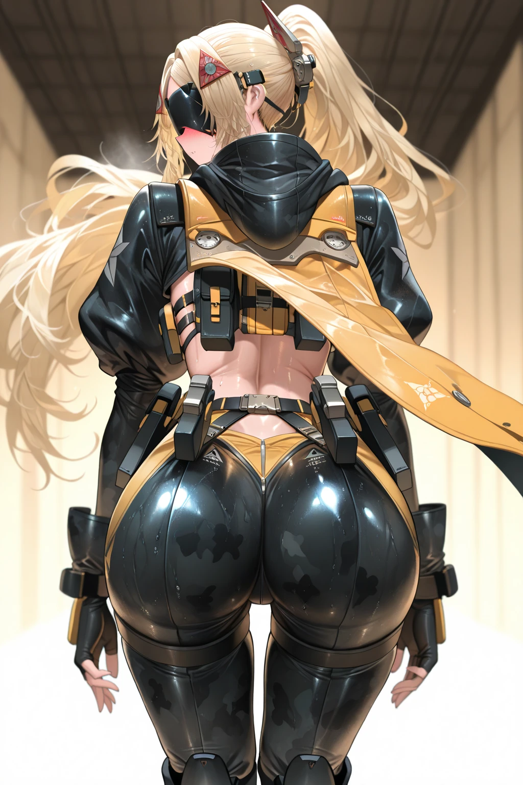 ((highest quality)), ((masterpiece)), (be familiar with), (High definition), 8K, Perfect Face、2Women、Two blonde women、((モビルスーツの2cockpitのコックピットでスタンバイ中))、Fearless smile、tall、2 Blonde、2. Long wild Hair、2. Volumetric wild hair style、Large Breasts、Narrow waist、Big Ass、glamorous、Alluring、protector、Armor、lowleg panties、Combat Boots、Armament、Cinematic、Best Shadow、Side lighting、NEO TOKYo、(Close-up of face)