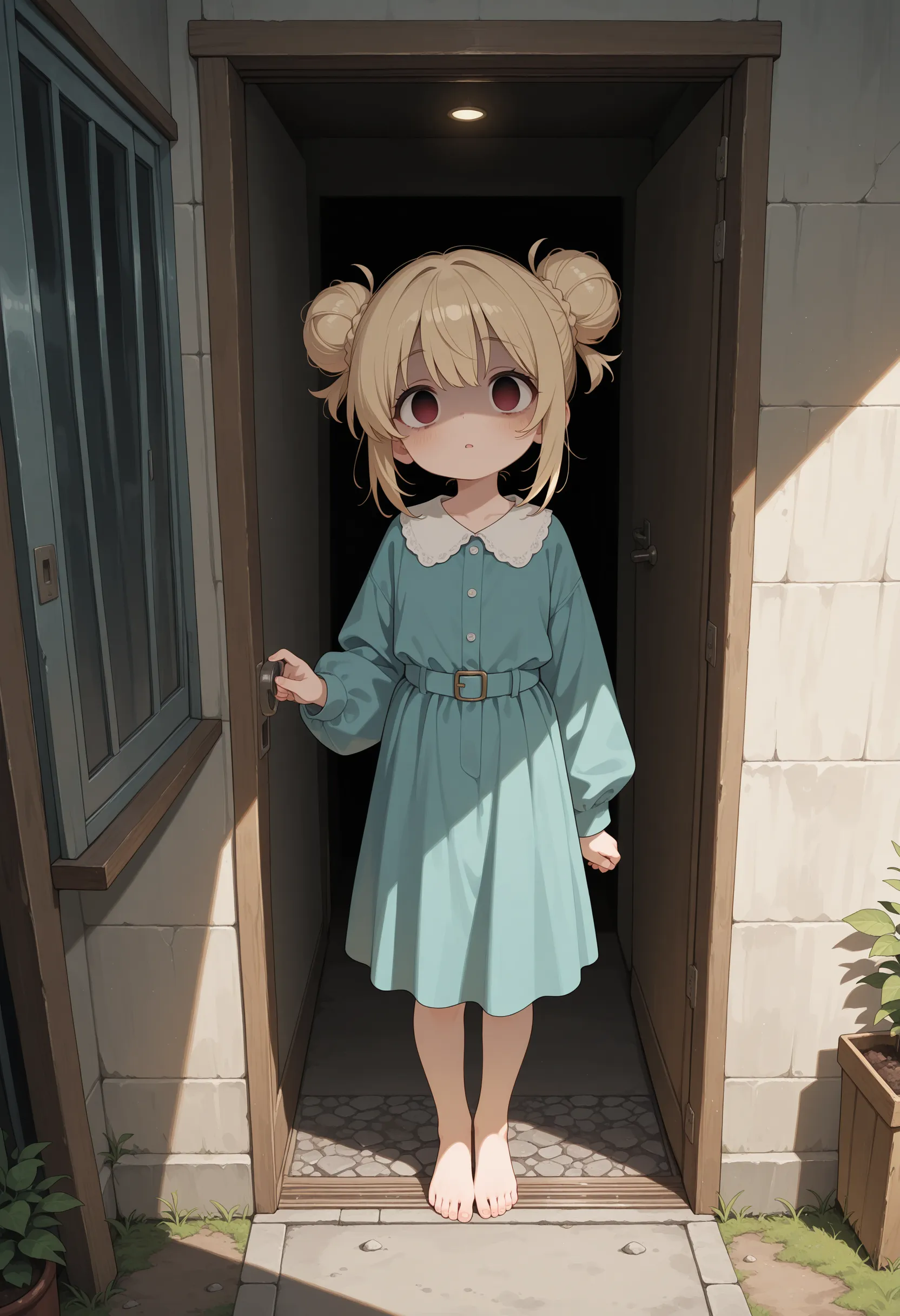 ((NSFW)),masutepiece, Best Quality, Insanely detailed, nffsw, 4K, 8K, hight resolution, A girl , , Shy, tearful, high twintails, Patsun bangs, a blond, Red Eyes, pale skin, Fair skin, , Mini skirt, off shoulder top, Cute face, Baby face, Delicate facial features, 10yaers old, cel anime, One girl is peeing, Looking away, Standing, embarrassed, blush, Keep one's mouth shut,In the street(girl is peeing self:1.3),Omorashi