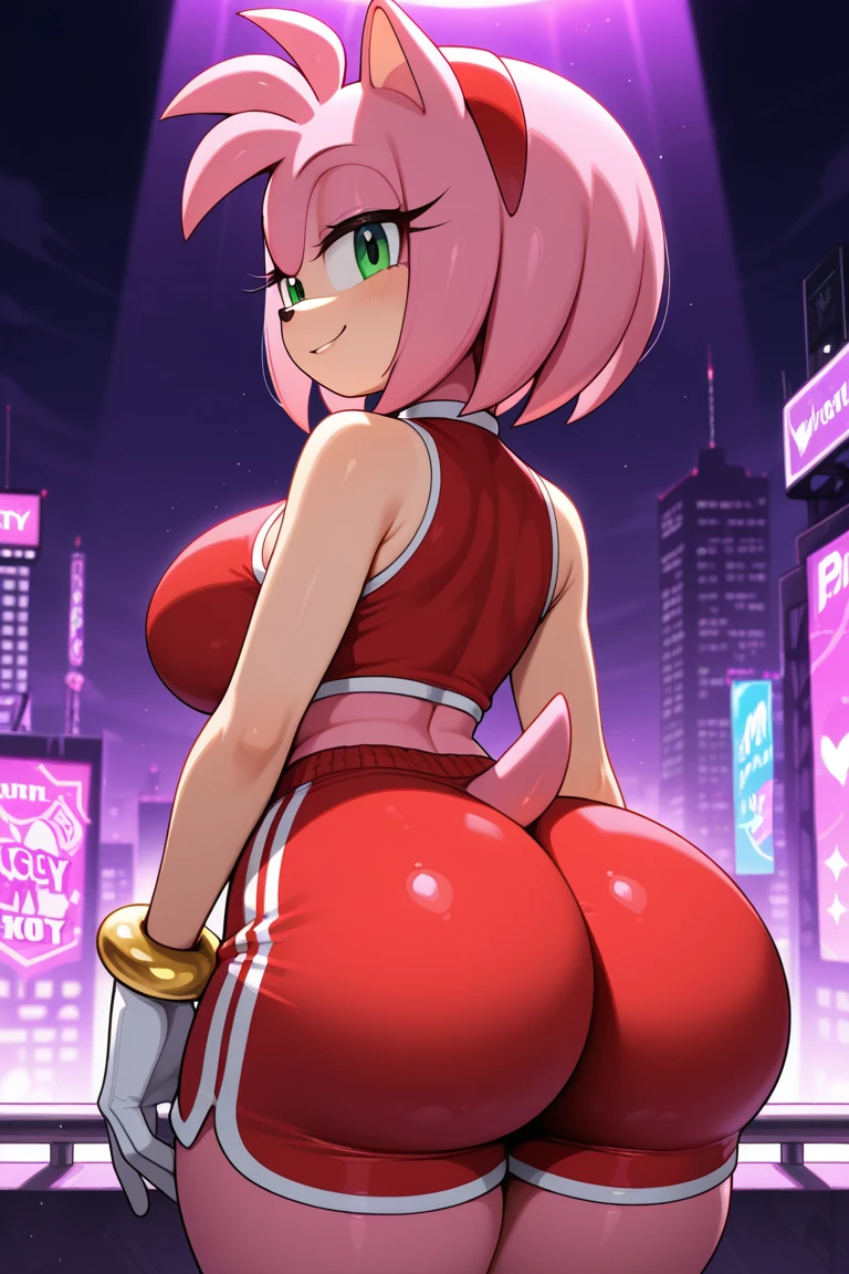 Personaje amy rose NSFW desnuda sexy mostrando su posterior trasero abierto sexy com ano detallado