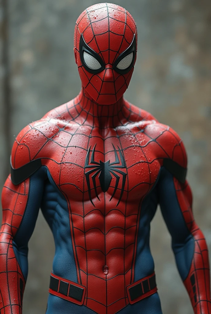 A good-looking man wearing the Spiderman mask from the amazing Spiderman 2,shirtless (Head to toe image(Halloween costume)
