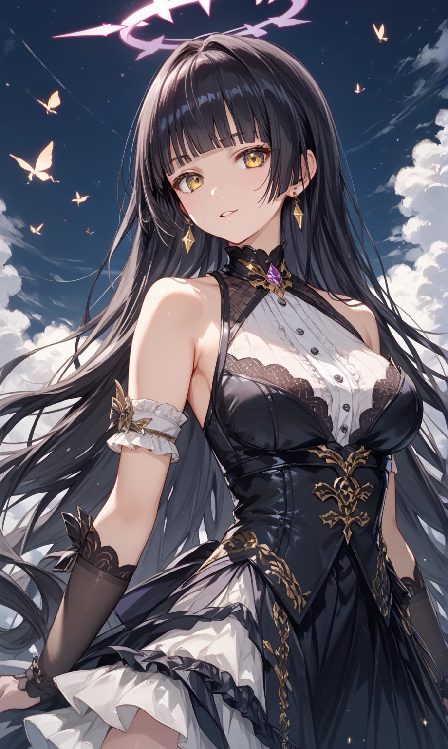 1 garota, franja, cabelo preto, meias pretas, Joelho alto, Cabelo longo, medium breasts, sobrancelha, Nariz, orelha, boca, lips, reclinado, standing, pantyhose, ((Roupas Femininas)), ((Blusa de manga longa , short curto, tight pantyhose)), pernas grossas, coxas grossas, (fundo branco)