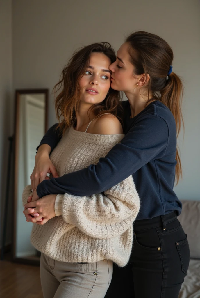 milf in love whif a 20 year old girl huging
