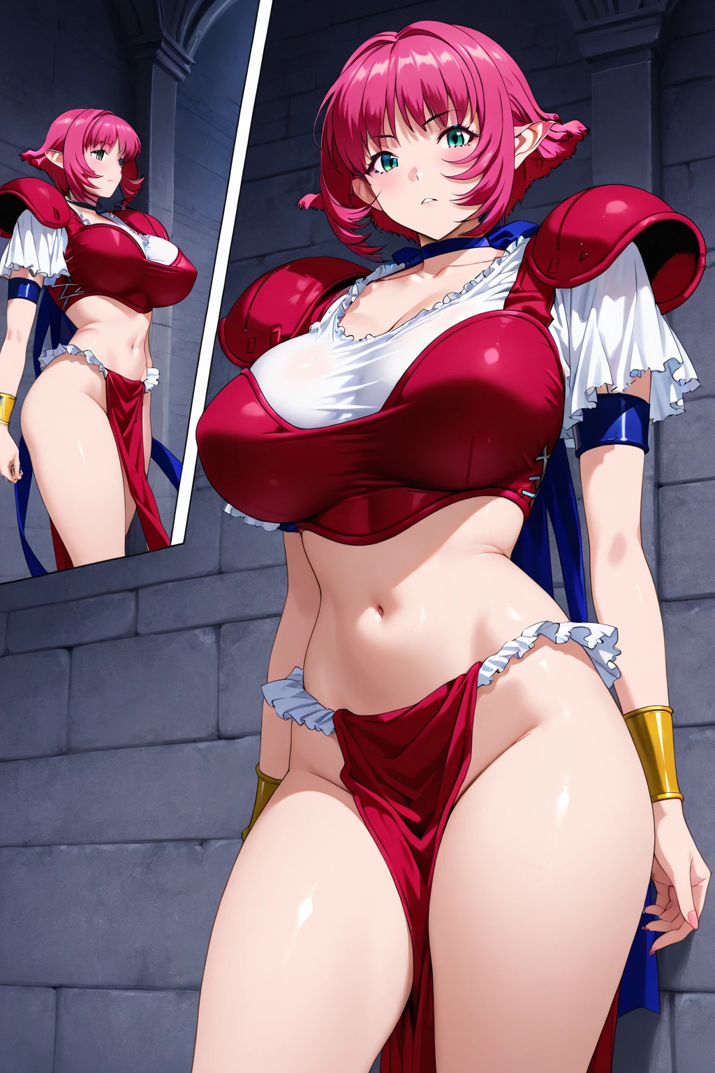 ((msfw:1.4,topless)),(shiny skin:1.5、big breasts:1.3,nipples are visible),table top, highest quality, super detailed, 1 female, 40 years old, Beautiful eyes with attention to detail, (((glamor body))), (((huge breasts))), {{{{Vulgarity}}}}, (((Erotic belly dancer))), (((Elo Belly Dance))),pink hair、Luxurious necklace、 In-depth background, With background: (night club:1.3)