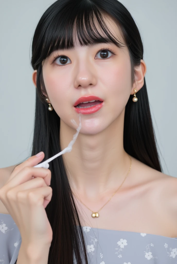 Profile、Underwear wedgie、She is eating a big corn dog、Undressing 、Head tilt, (Flat Chest)、(((White drool)))、Open_Mouth O、(Wet with water)、(13 Talents）、Fashion trendy beautiful and attractive pretty girl、Gentle and charming beautiful Chinese girl、Attractive oval face、double eyelid、Smart peach blossom eyes、Pink lips、Small Nose、Ultra high definition、Super fine、Extremely thin light passes through、Looking up、condom