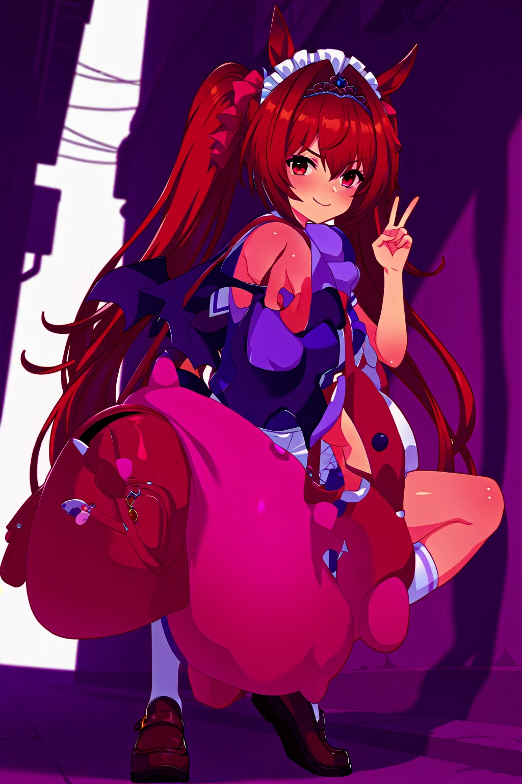 , tiger ears, tiger tails, martial art, medium chest, pink hair, skirt, jacket, godess,1girl,coat,standing,, solo focus.1character,,refsheet, character focus, 1character,fangs, cloused mouth,pink hair, green eyes, chinese dress, tomboy,shoes, full body, martial pose karate