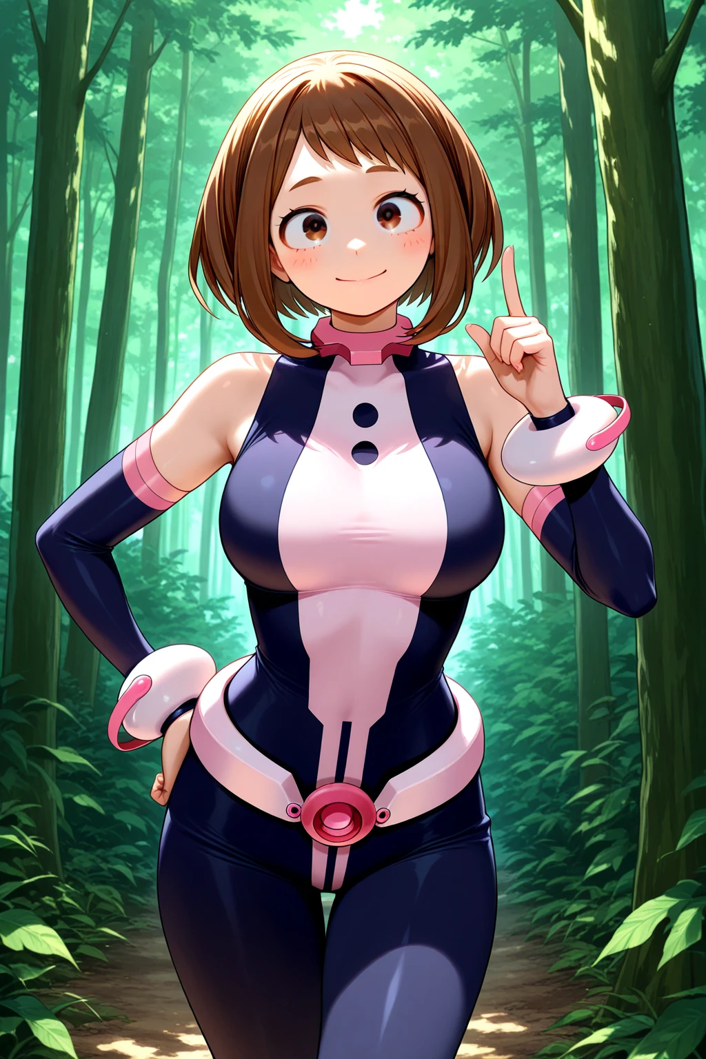 A Female robot is sleeping in forest, spread legs, nude, banzai pose. she wears no dress. She Brown short hair is tied with two big red clothespins, She lifts up the under hem of her white plain dress, leaning over, masterpiece, very short pigtails,brown hair, mature, android, blue eyes, full body figure, Height: 160cm, flushed cheeks, 2020s anime picture, A beautiful robot with short brown hair in two short pigtails held up by two very large huge red clothespins, Uplifting, No NSFW, whole body, barefoot, archaic smile, getting orgasm, 25 years old, sweat bucket, in Obstetrics.