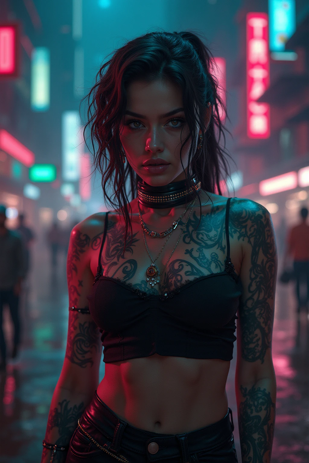 stylized artwork of soft filter. grunge filter. photorealistic. 8k. cinematic, very high resolution. maximum resolution. ultra realistic. unique beautiful face, realistic face, retro grunge photo ascetic. grunge chinatown graffiti, sexy, tattooed, Marilyn Manson, teen cute sexy goth girl, in marijuana plants buds crop, skimpy sexy red gym outfit