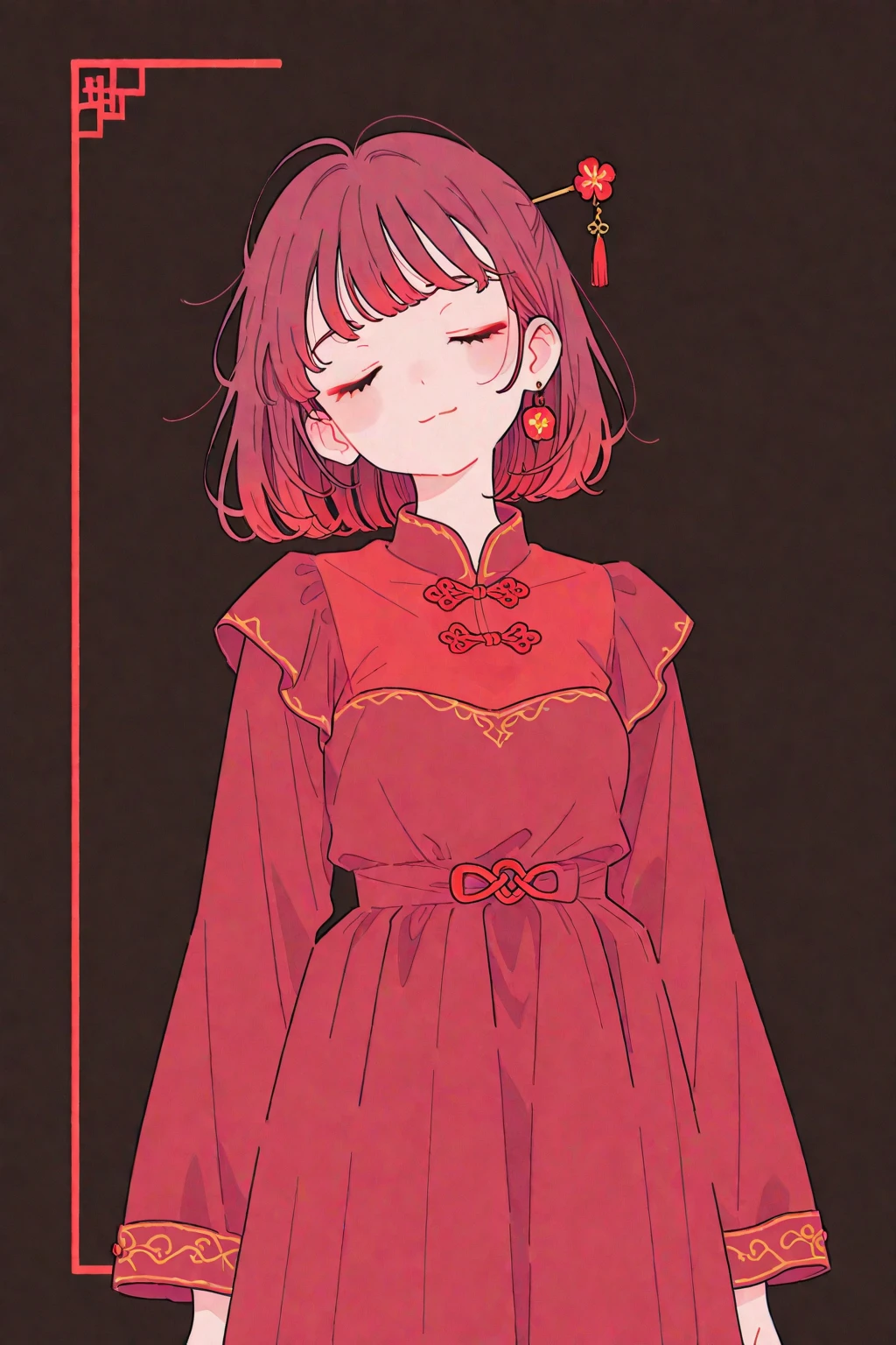Dora wears a knee-length red dress with long sleeves, red shoes, white socks, and a red scarf with white polka dots in her hair. Her hair is yellow, curly, and she has bangs. Her eyes are solid black circles, and her nose is a very small oval. SPARKLE; GLITTER