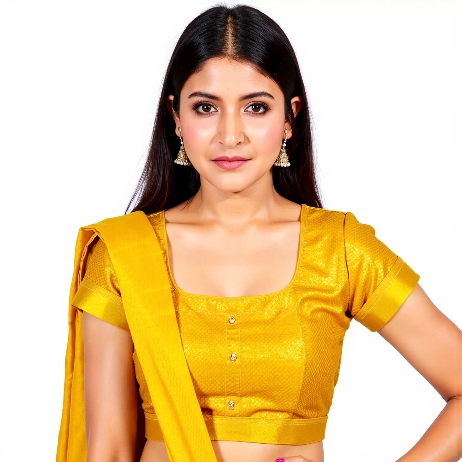 Foto RAW, photorealistic, photography, full body shot, master shot, perfect eyes, goddess like beauty, pierced eyes, perfect thick chubby mallu Desi aunty bhabhi, Wearing a Stanapatta, a chest-band.Saree model, model Photography, Indian saree shoot, Indian traditional wear advertising photography, traditional wear brand shoot, face of Indian actress Sonakshi Sinha, masterpiece, realistic, realism, incredible details,  pleasure, photorealism, detailed skin, skin pores, high contrast, photorealistic Artstation 8k HD digital art trend of high definition and detailed realistic skin texture, ultra detail, realistic skin texture, armature, best quality, ultra high definition, (photorealistic:1.4),, high resolution, detail, raw photo, Re sharp, by Lee Jefferies Nikon D850 Film Stock Photo 4 Kodak Portra 400 Camera F1.6 Lens Rich Color Ultra Real Realistic Realistic Textures Dramatic Lighting Unreal Engine Trending at Art Station Cinestill 800,(pele altamente detalhada: 1.2), 8k UHD, DSLR, soft-lighting, alta qualidade, grain of film, Fujifilm XT3,she didn't like to wear blouse or bra, she  happy to wear only saree, she hates blouse or bra, detailed hairy armpits,